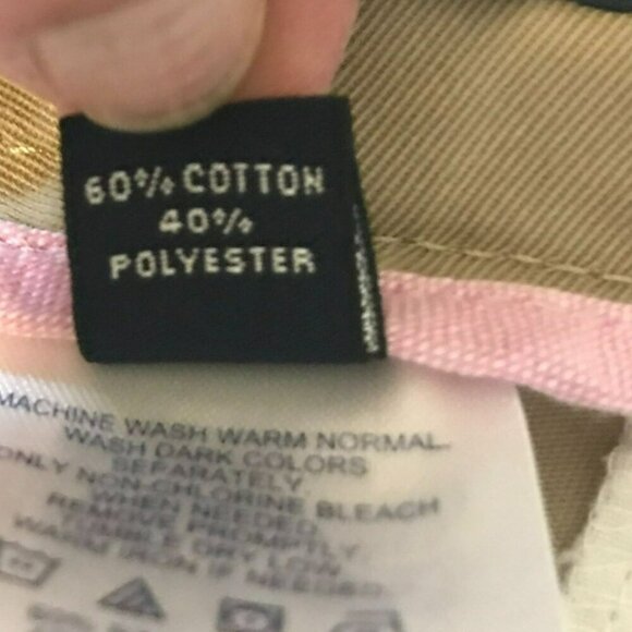 Lands' End Junior Women's Cropped Pants Cotton Khaki Tan Belt Loops Sz 5 Uniform - Picture 14 of 16